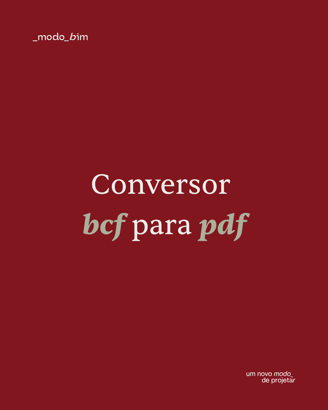 Capa do Conversor BCF para PDF da _modo_bim