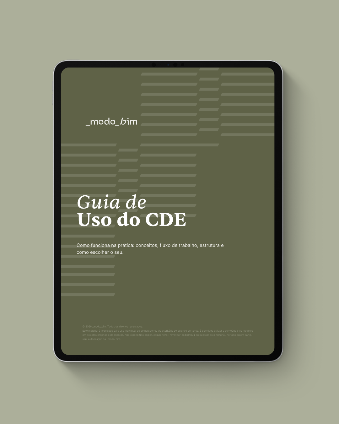 Capa do Guia de Uso do CDE em um tablet