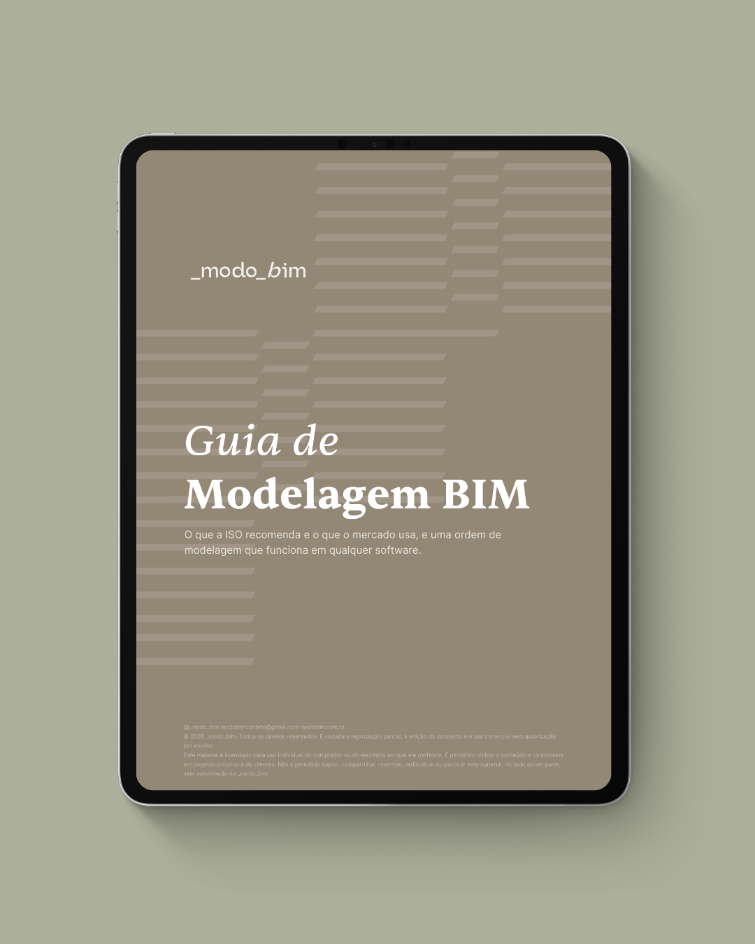 Capa do Guia de Modelagem BIM em um tablet