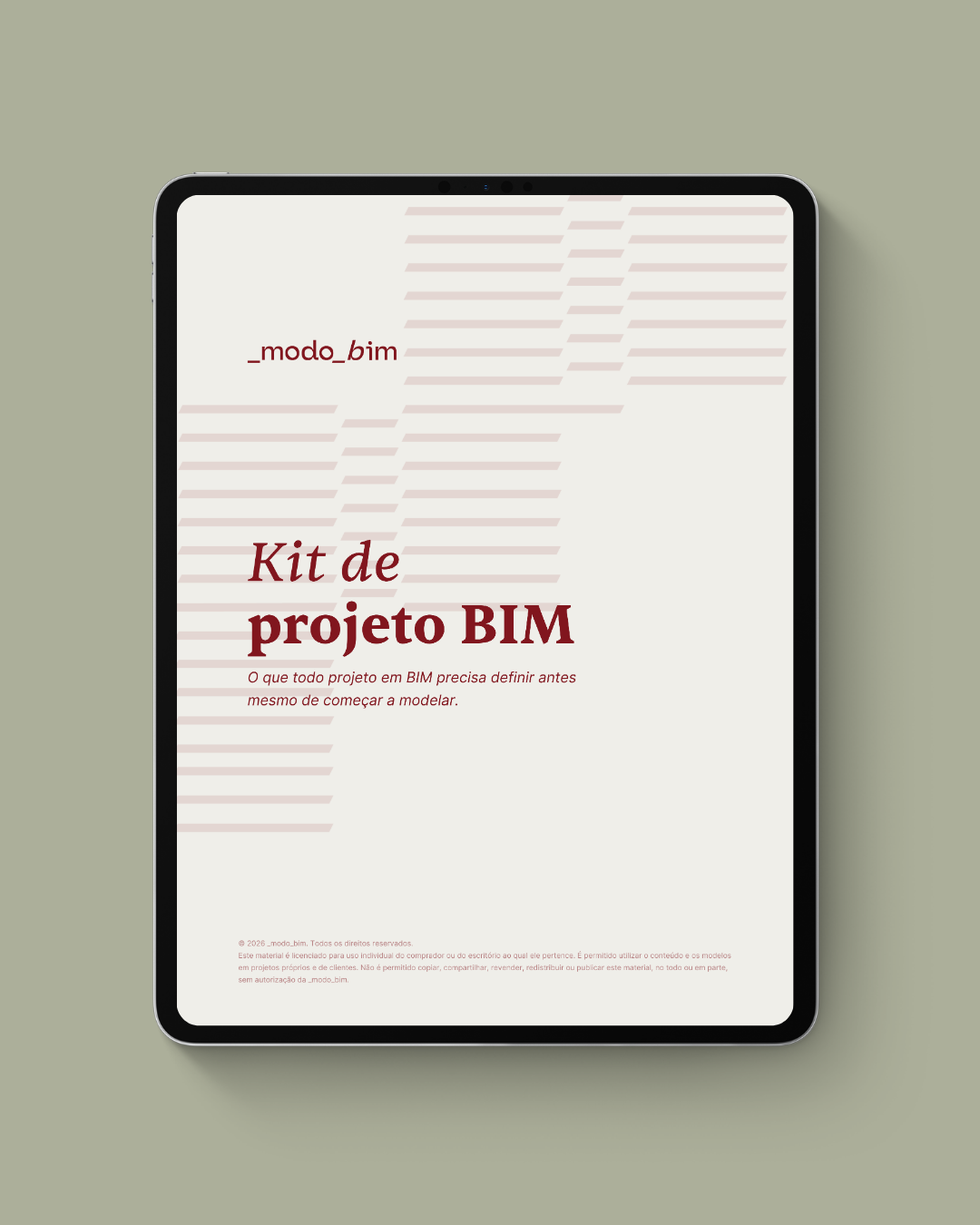Capa do Kit de Projeto BIM em um tablet